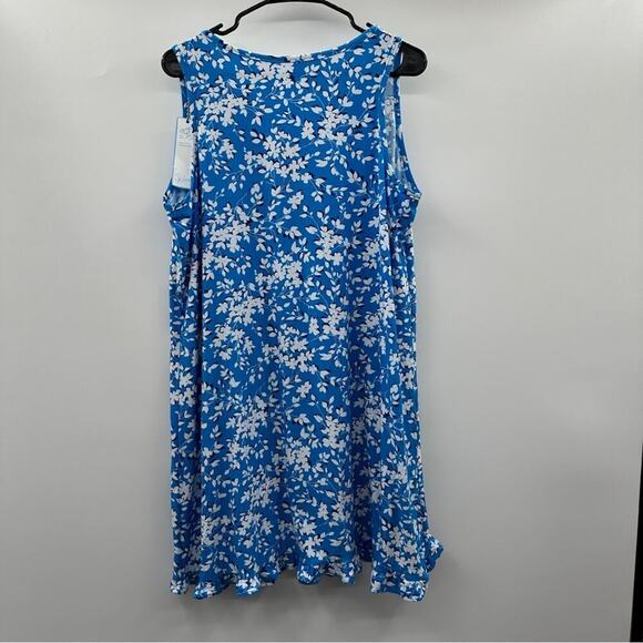 Draper James Sleeveless Floral Print Tank Ruffle Trim Mini Dress Size L/XL - Picture 5 of 9